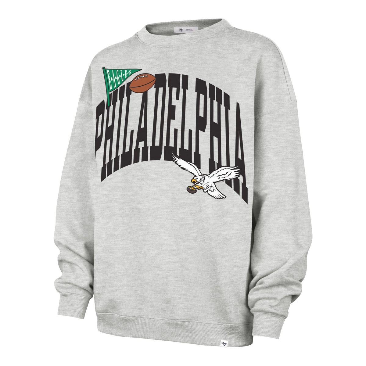PHILADELPHIA EAGLES HISTORIC ARCHED ICON '47 OVERSIZED CREW WOMENS