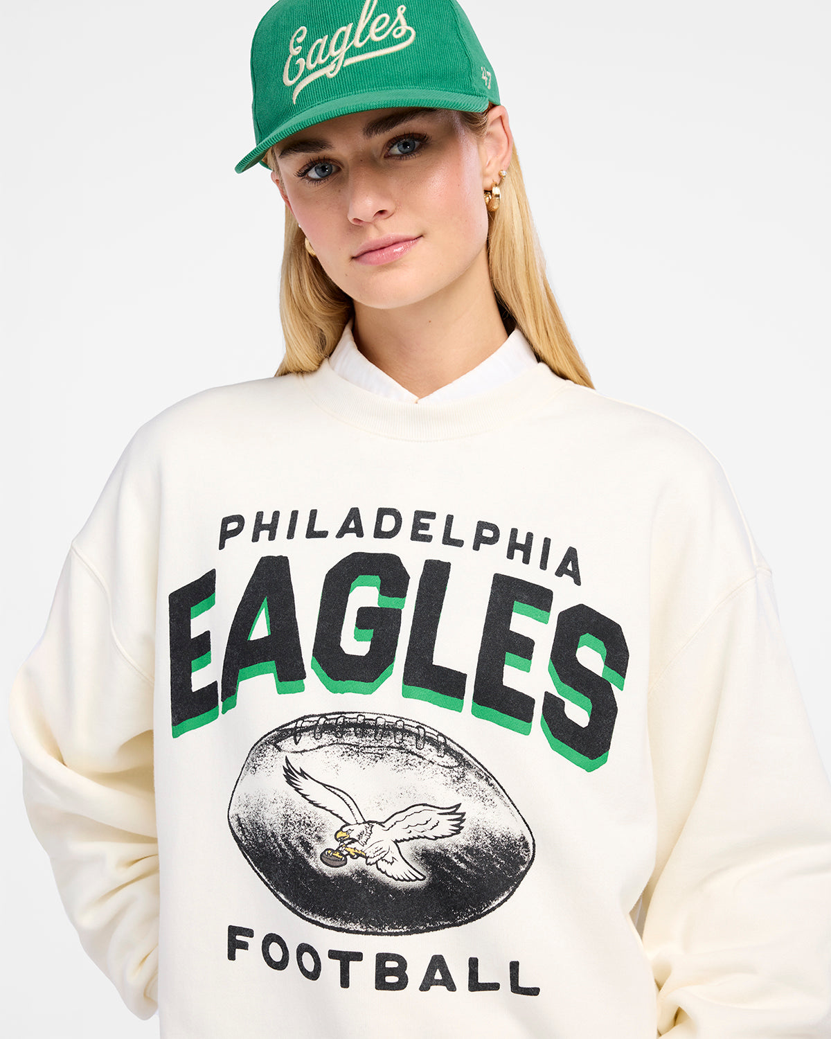 PHILADELPHIA EAGLES HISTORIC ARCH CLOUD '47 OVERSIZED CREW WOMENS
